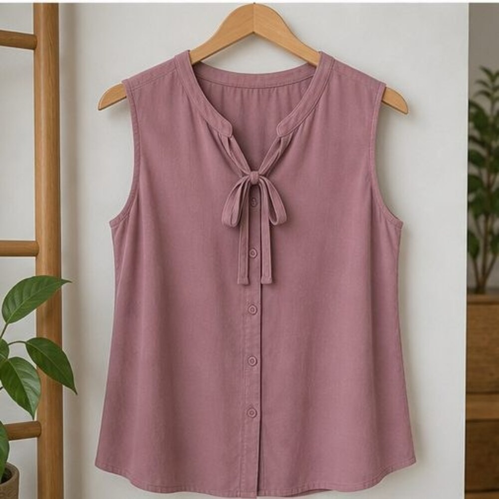 Mauve Tie Neck Blouse